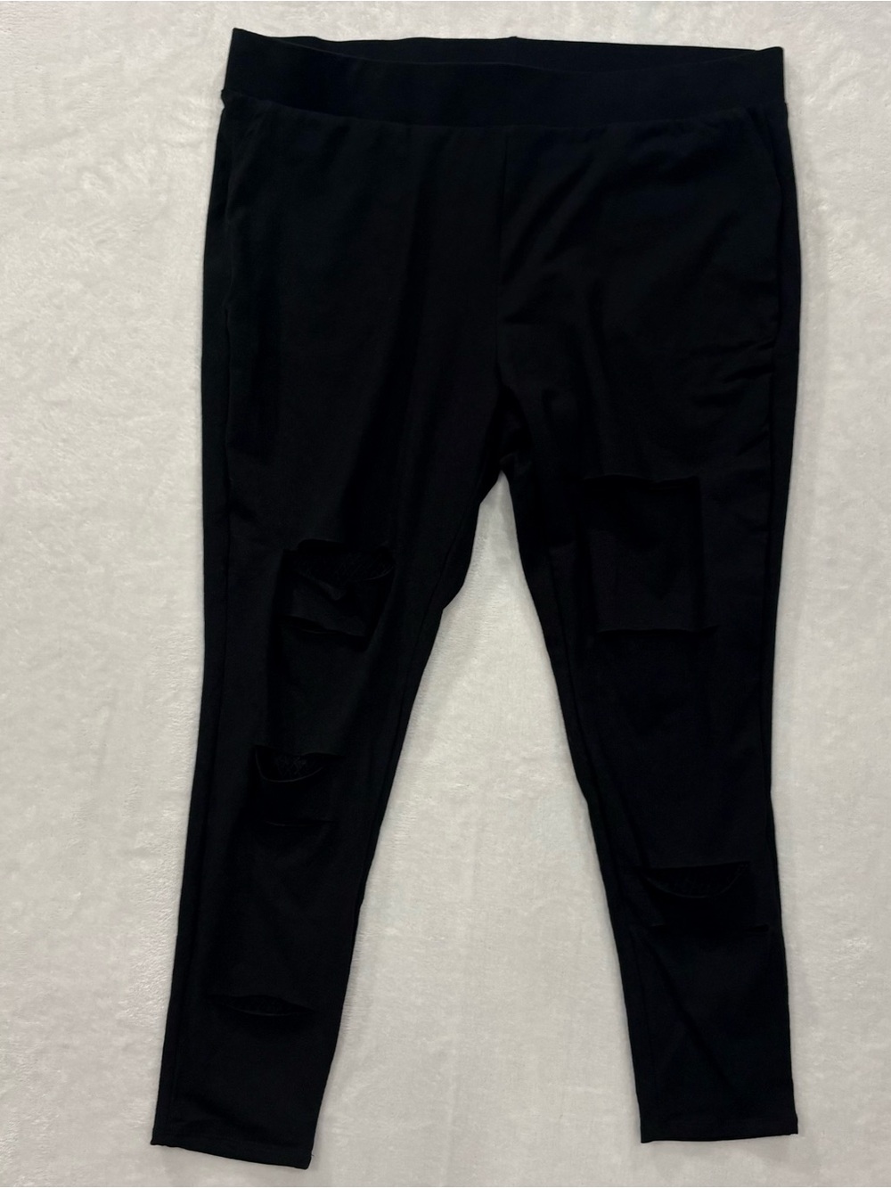 Torrid Black Fishnet Cutout Slashed Leggings Size 3 = Women's size 3XL 22/24